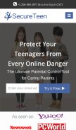 How secureteen.com looks like on a mobile device such as an iPhone.