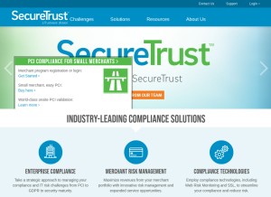 How securetrust.com looks like on a tablet such as an iPad.