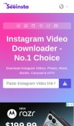 How seeinsta.com looks like on a mobile device such as an iPhone.