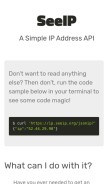 How seeip.org looks like on a mobile device such as an iPhone.