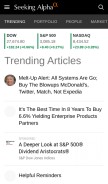 How seekingalpha.com looks like on a mobile device such as an iPhone.