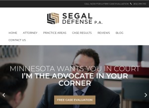 How segaldefense.com looks like on a tablet such as an iPad.