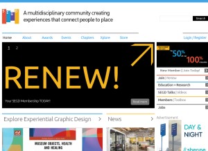 How segd.org looks like on a tablet such as an iPad.
