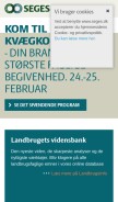 How seges.dk looks like on a mobile device such as an iPhone.