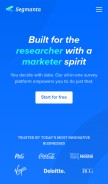 How segmanta.com looks like on a mobile device such as an iPhone.