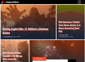 How segmentnext.com looks like on a tablet such as an iPad.