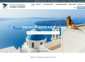 How segvtours.com looks like on a tablet such as an iPad.