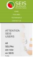 How seis.org looks like on a mobile device such as an iPhone.