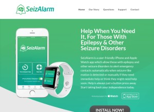 How seizalarm.com looks like on a tablet such as an iPad.