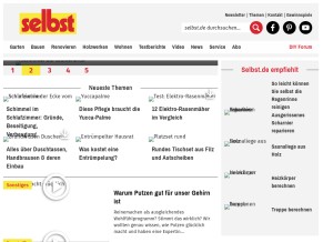 How selbst.de looks like on a tablet such as an iPad.