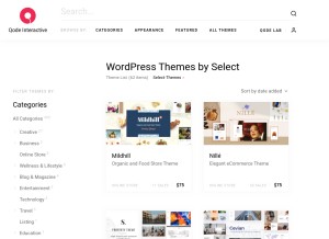 How select-themes.com looks like on a tablet such as an iPad.