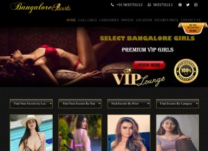How selectbangaloregirls.com looks like on a tablet such as an iPad.
