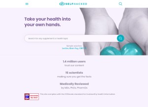 How selfhacked.com looks like on a tablet such as an iPad.