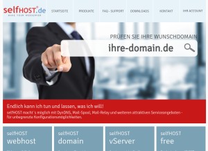 How selfhost.eu looks like on a tablet such as an iPad.