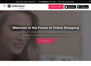 How selfiestyler.com looks like on a tablet such as an iPad.
