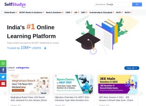How selfstudys.com looks like on a tablet such as an iPad.