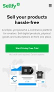 How sellfy.com looks like on a mobile device such as an iPhone.