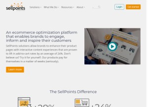 How sellpoints.com looks like on a tablet such as an iPad.