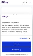 How selzy.com looks like on a mobile device such as an iPhone.