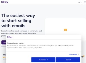 How selzy.com looks like on a tablet such as an iPad.