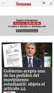 How semana.com looks like on a mobile device such as an iPhone.
