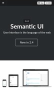 How semantic-ui.com looks like on a mobile device such as an iPhone.