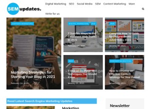 How semupdates.com looks like on a tablet such as an iPad.