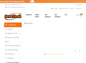 How senatech.com.tr looks like on a tablet such as an iPad.