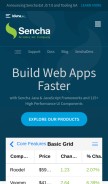 How sencha.com looks like on a mobile device such as an iPhone.