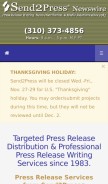How send2press.com looks like on a mobile device such as an iPhone.