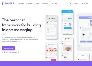 How sendbird.com looks like on a tablet such as an iPad.