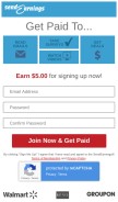 How sendearnings.com looks like on a mobile device such as an iPhone.