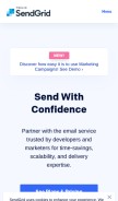How sendgrid.com looks like on a mobile device such as an iPhone.