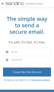 How sendinc.net looks like on a mobile device such as an iPhone.
