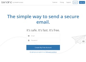 How sendinc.net looks like on a tablet such as an iPad.