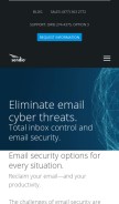How sendio.com looks like on a mobile device such as an iPhone.