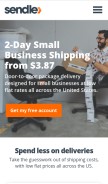How sendle.com looks like on a mobile device such as an iPhone.