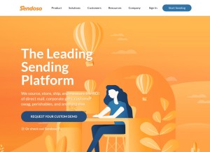 How sendoso.com looks like on a tablet such as an iPad.