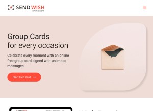 How sendwishonline.com looks like on a tablet such as an iPad.
