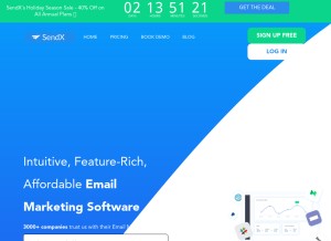 How sendx.io looks like on a tablet such as an iPad.