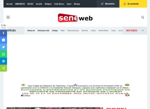How seneweb.com looks like on a tablet such as an iPad.