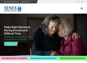 How senexmemory.com looks like on a tablet such as an iPad.