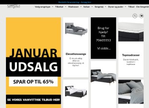 How sengetid.dk looks like on a tablet such as an iPad.