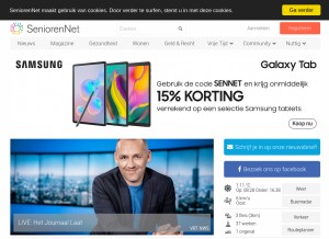 How seniorennet.be looks like on a tablet such as an iPad.