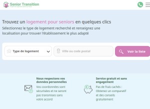 How seniortransition.fr looks like on a tablet such as an iPad.