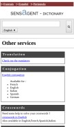 How sensagent.com looks like on a mobile device such as an iPhone.