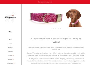 How senseofpawfection.com looks like on a tablet such as an iPad.