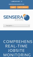 How senserasystems.com looks like on a mobile device such as an iPhone.