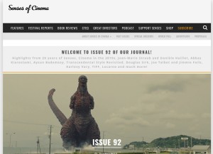 How sensesofcinema.com looks like on a tablet such as an iPad.