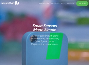 How sensorpush.com looks like on a tablet such as an iPad.